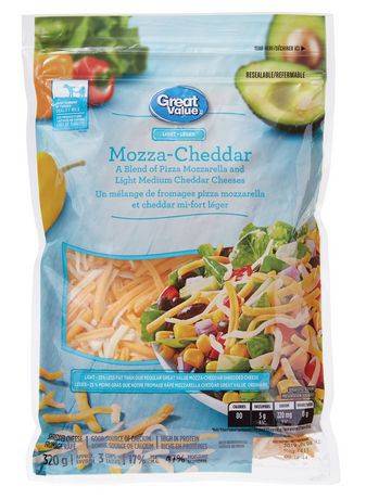 Great Value Light Mozza-Cheddar Shredded Cheese (320 g)