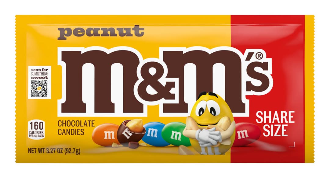 M&M'S Peanut Milk Chocolate Candy Share Size 3.27 Oz
