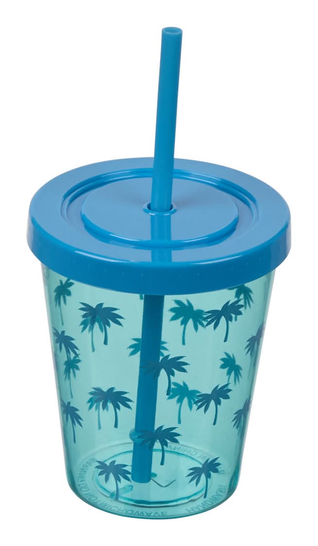 Reusable Plastic Tumbler Cup With Lid And Straw 15 Oz 3 Assorted Designs