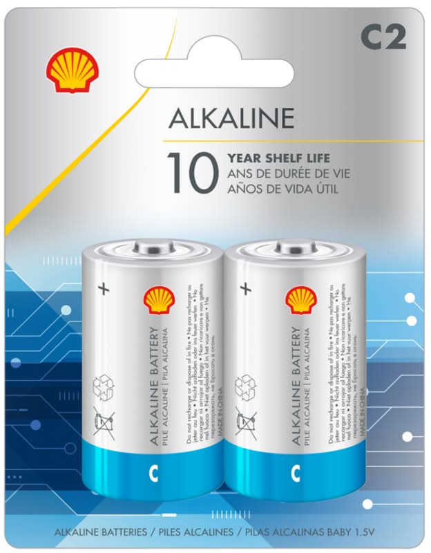 Shell Alkaline C Batteries 2-Pack