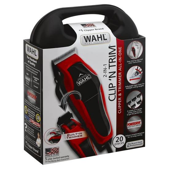 Wahl Clipper Clip 'N Trim 2 in 1 Hair Cutting Clipper/Trimmer Kit With Self Sharpening Blades