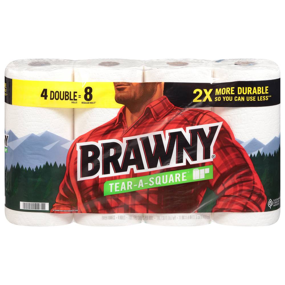 Brawny Tear a Square Paper Towels (4 ct)