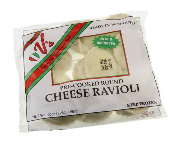 V's Pre-Cooked Round Cheese Ravioli (20 oz)