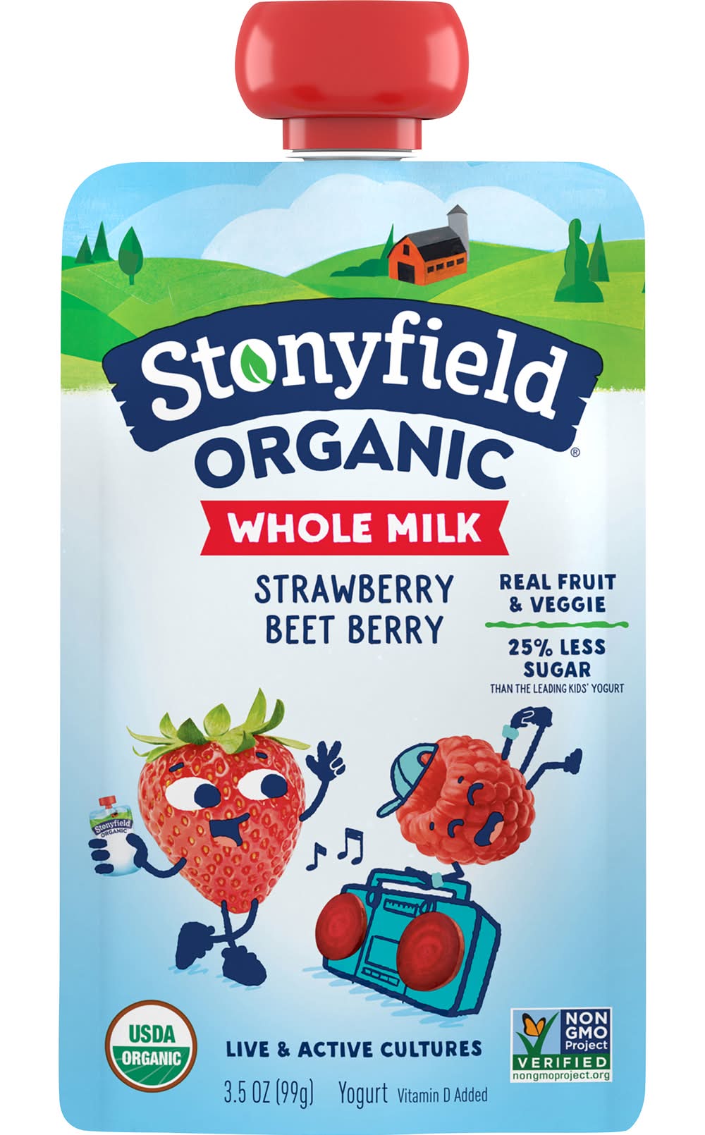 Stonyfield Farm Organic Strawberry Beet Berry Whole Milk Yogurt (3.5 oz)