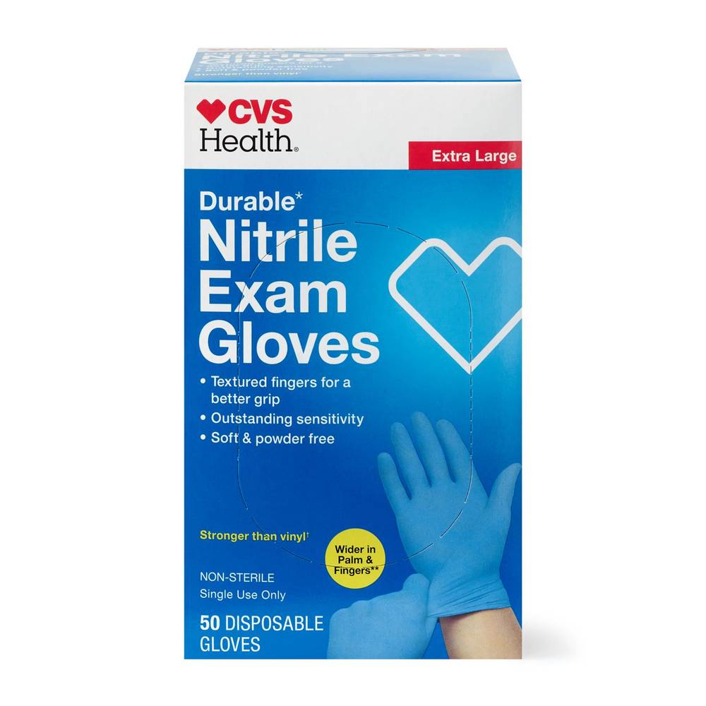 Cvs Health Durable Nitrile Exam Gloves (xl)