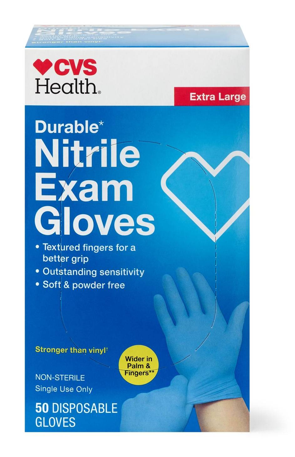 CVS Health Durable Nitrile Exam Gloves, XL (50 ct)