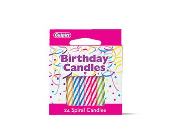 24 Sprial Candles in Neon