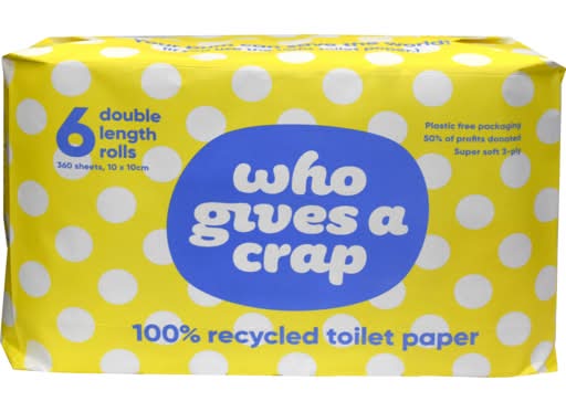 Who Gives A Crap Toilet Paper, 10x10 cm (6 pack)