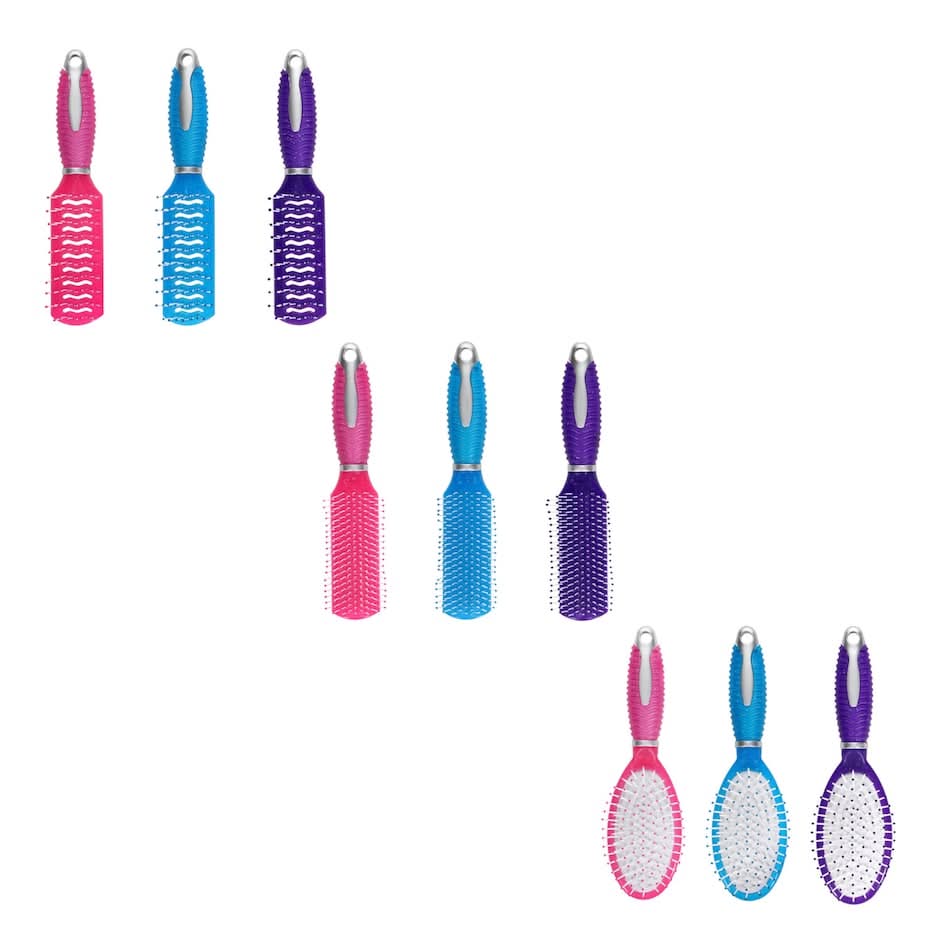 Jelly Glitter Assorted Hair Brushes, 4.75x9.12x6.87 in.
