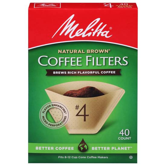 Melitta Natural Brown Super Premium Coffee Filters (40 ct)