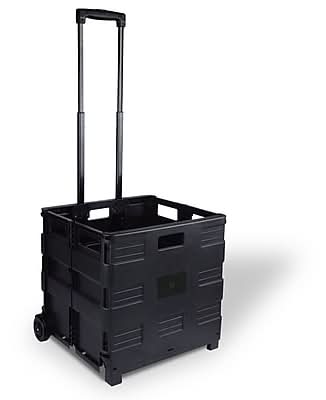 Staples Plastic/Poly Mobile Utility Cart with Dual Wheel, Black (ST60714-CC)
