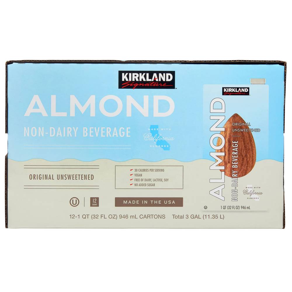 Kirkland Signature, Almond Milk, 1 qt, 12-count