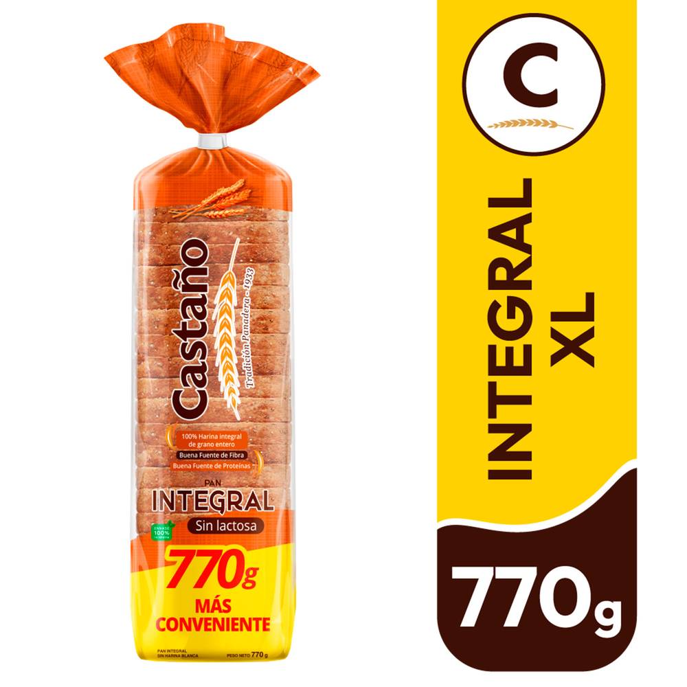 Castaño · Pan molde integral xl (770 g)