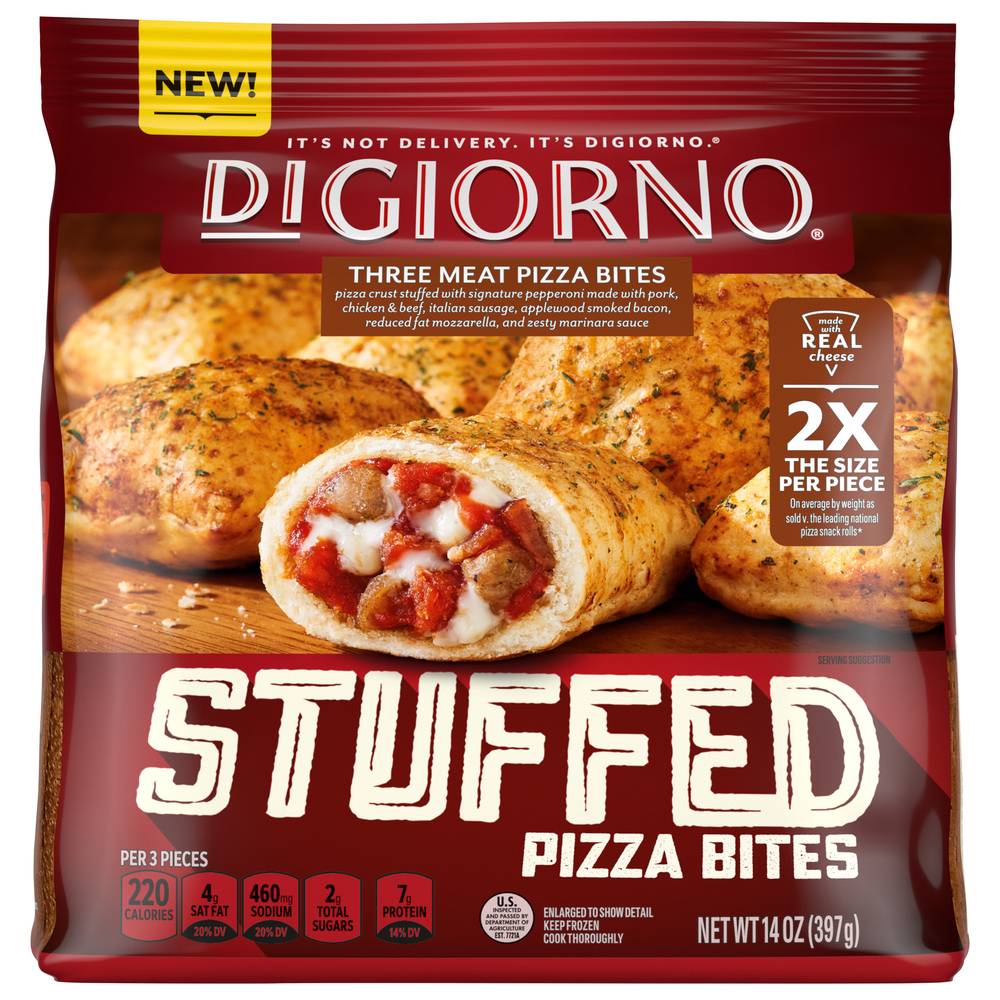 Digiorno Pizza Bites, Stuffed, Three Meat 14 Oz