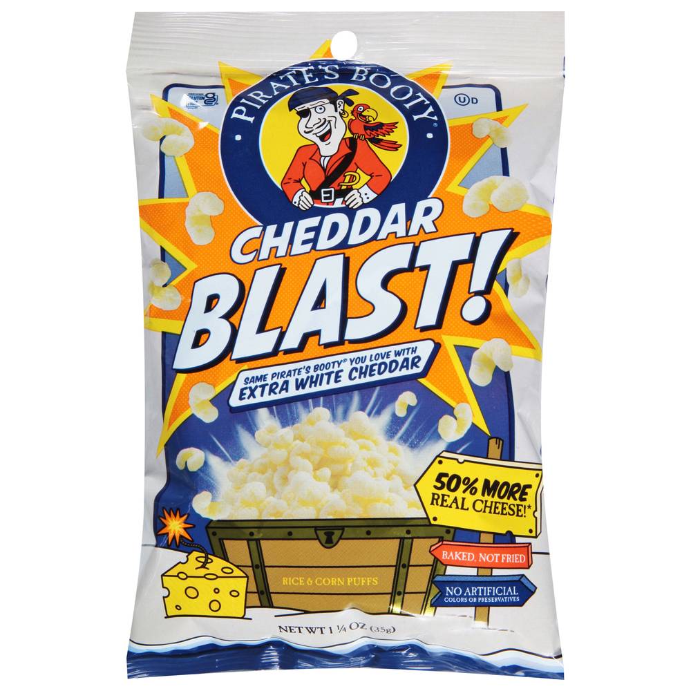 Pirate's Booty Cheddar Blast! Rice & Corn Puffs (1.25 oz)