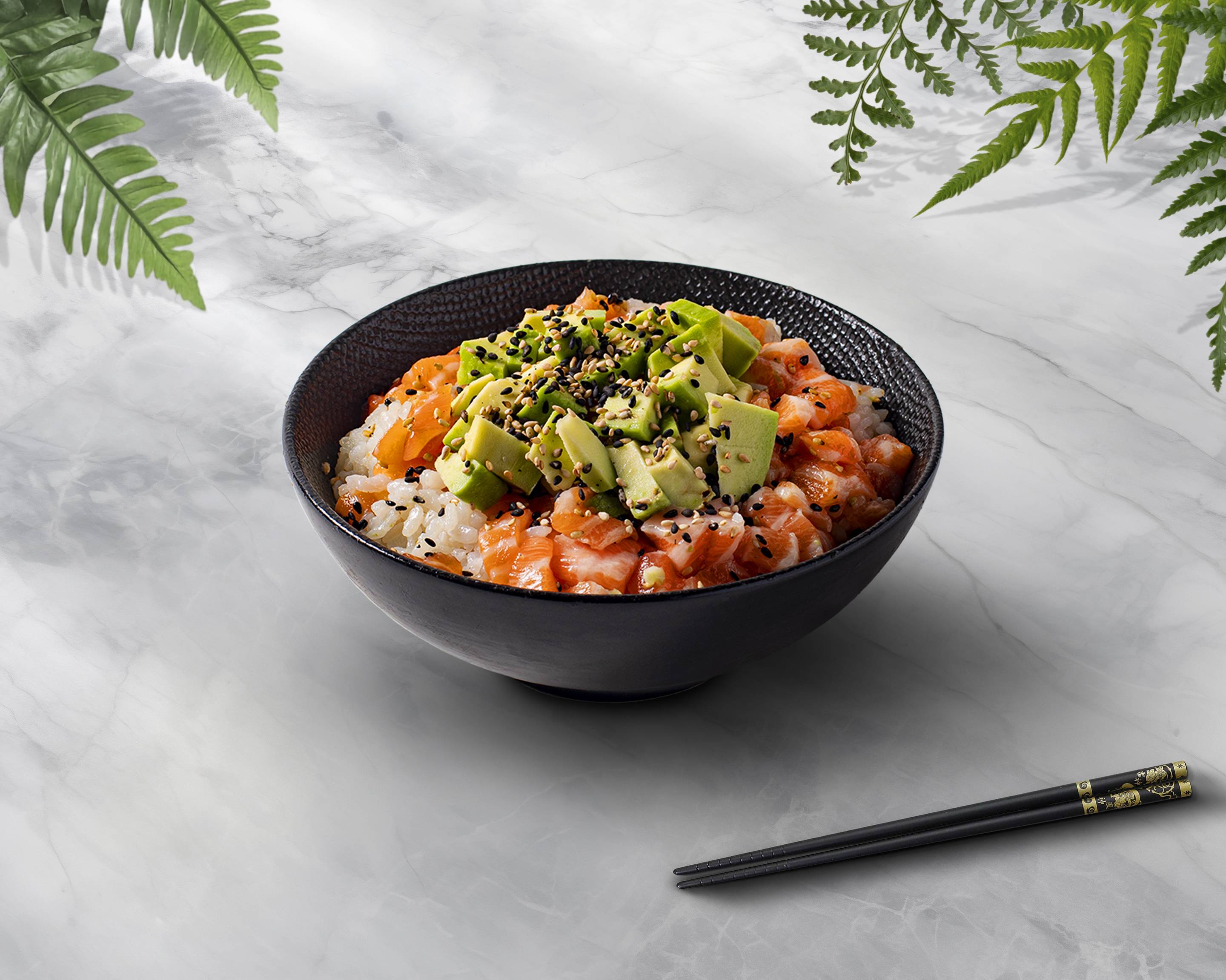 Riz tartare saumon avocat fromage