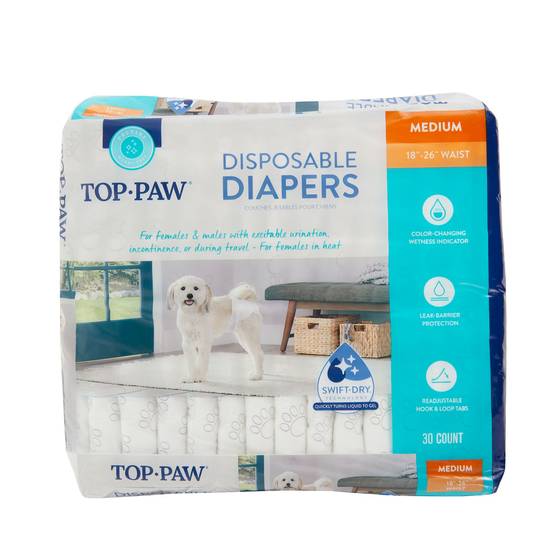 Top Paw Disposable Dog Diapers (medium/white)