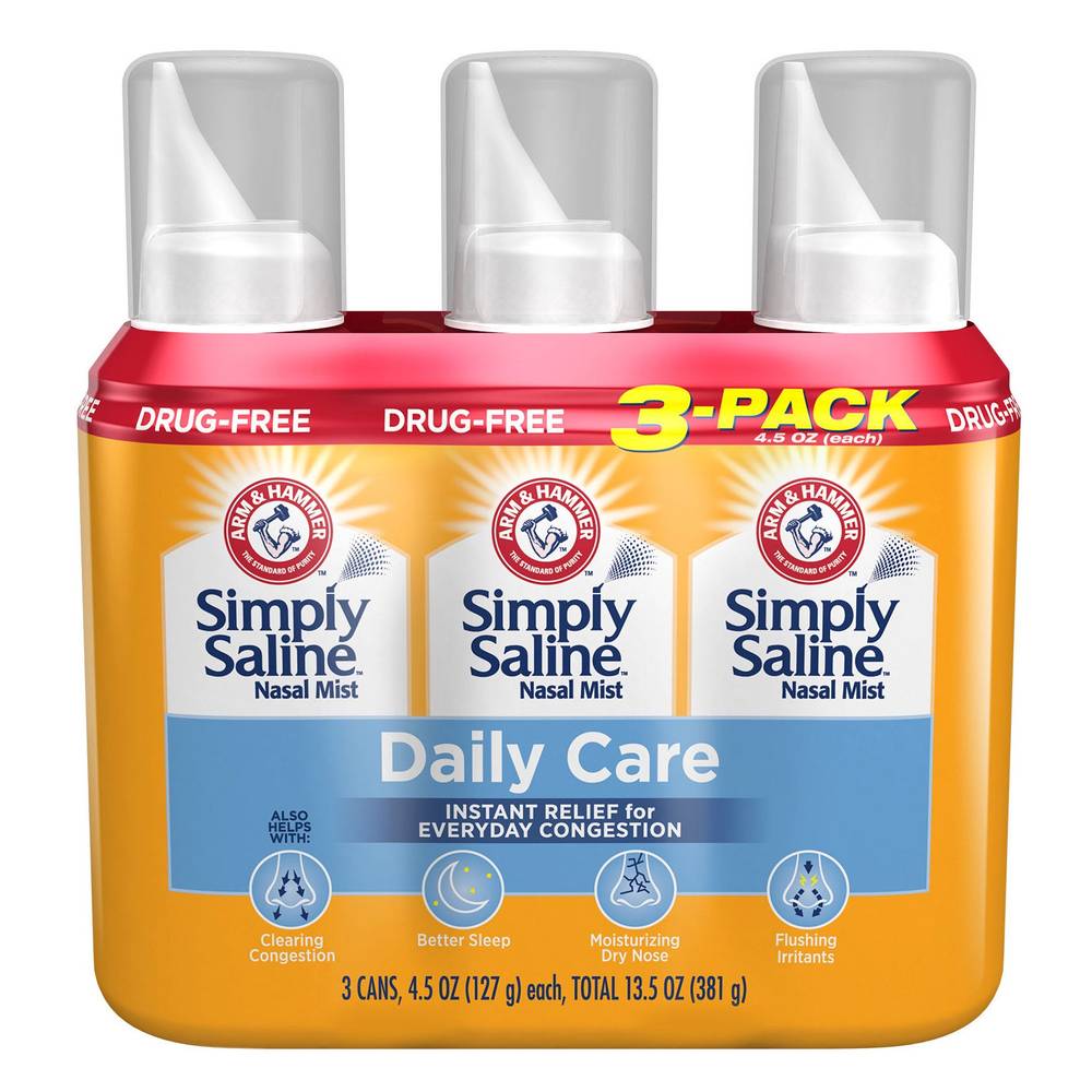 Arm & Hammer Simply Saline Daily Care Nasal Mist (4.5 oz, 3 ct)