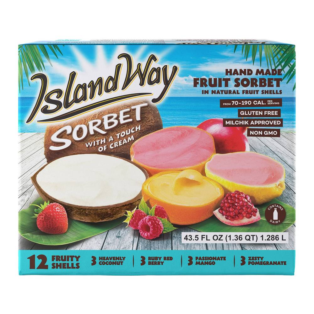 Island Way Sorbet Fruit Sorbet in Assorted Fruit Shells