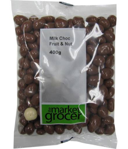 The Market Grocer Milk Chocolate Fruit And Nut 400g