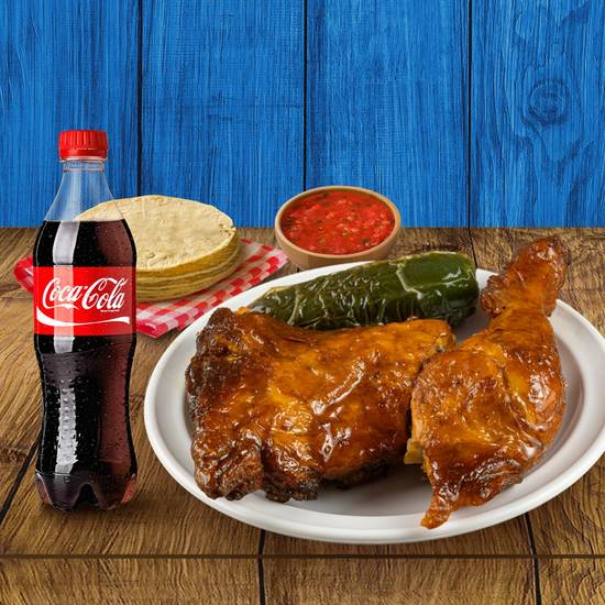 Combo (1): 1/4 de Pollo + Refresco de la Familia Coca - Cola