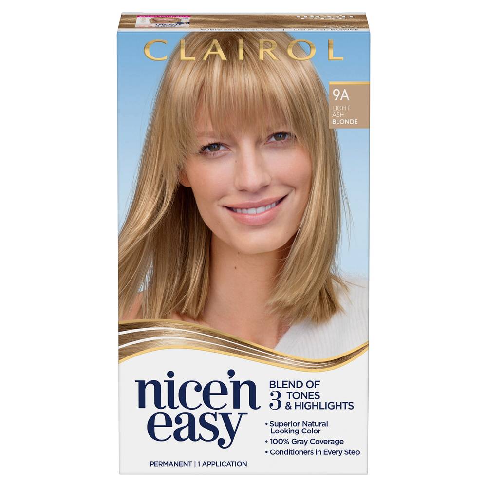 Clairol Nice'n Easy Permanent Hair Color, 9A Light Ash Blonde