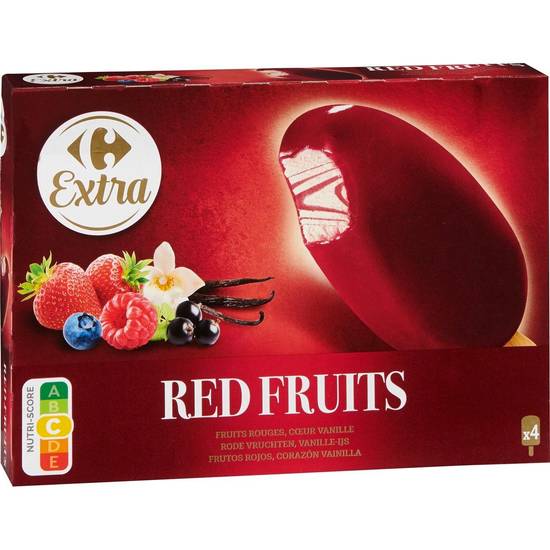 Carrefour Extra - Glaces fruits rouges (4 pièces)