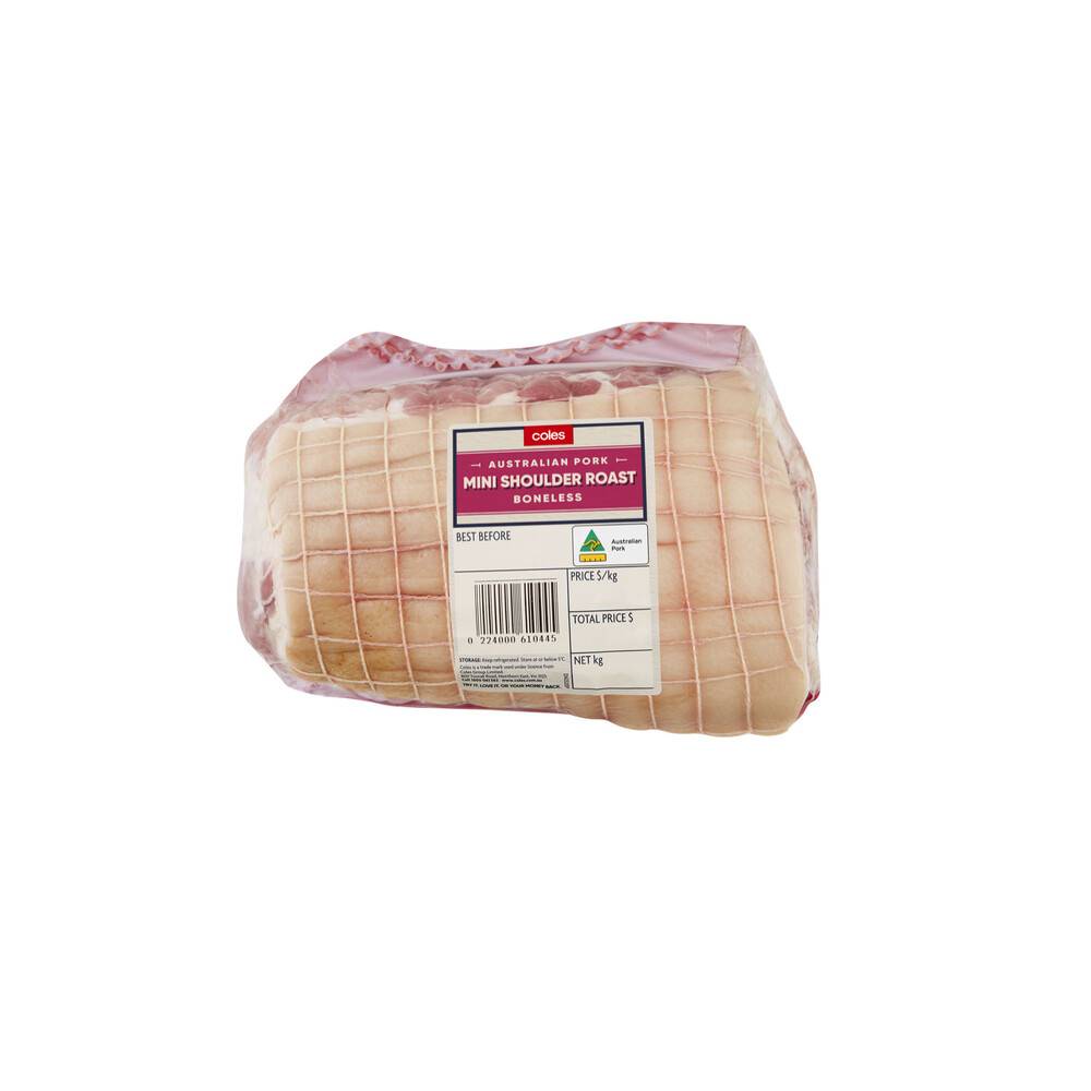 Coles Pork Mini Shoulder Roast Boneless approx. 1kg