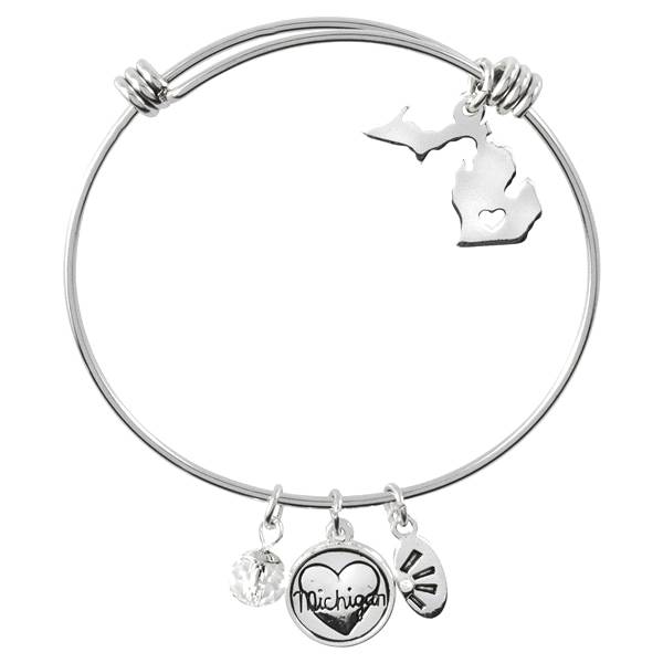 Adjustable Bracelet with Michigan Charms