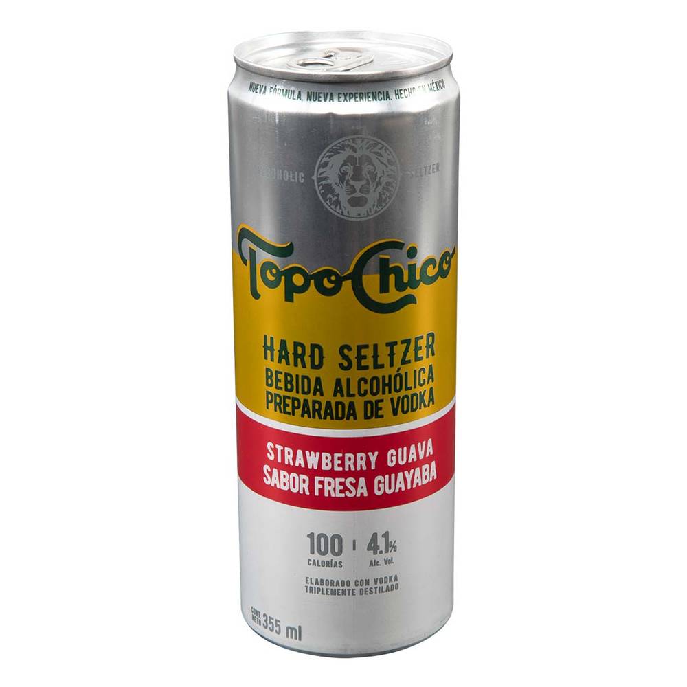 Topo Chico Hard · Hard seltzer bebida alcohólica preparada de vodka, fresa-guayaba (355 ml)