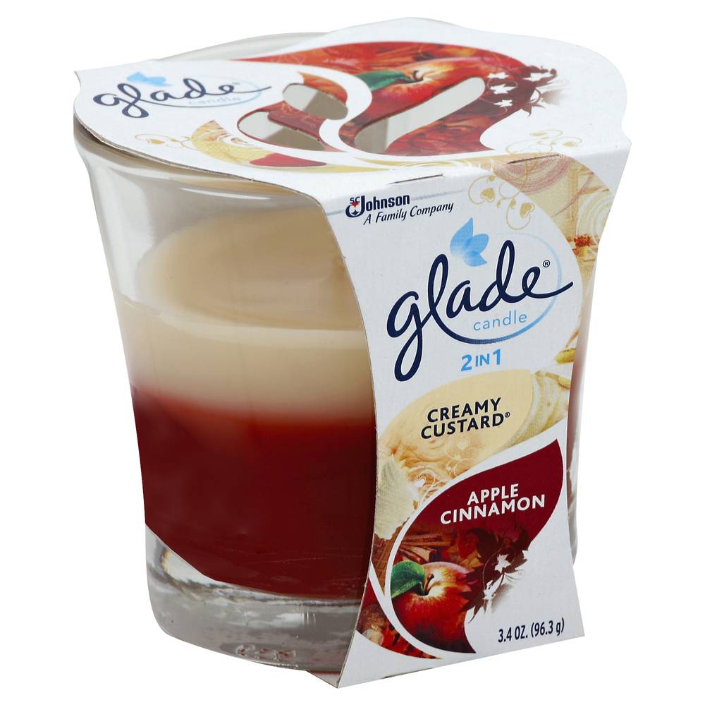 Glade 2-In-1 Creamy Custard & Apple Cinnamon Candle (3.4 oz)