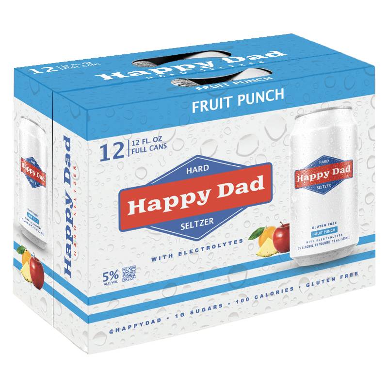 Happy Dad Fruit Punch Hard Seltzer With Electrolytes (12 x 12 oz)