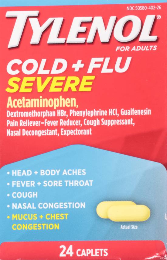 Tylenol Cold + Flu Severe Caplets (24 ct)