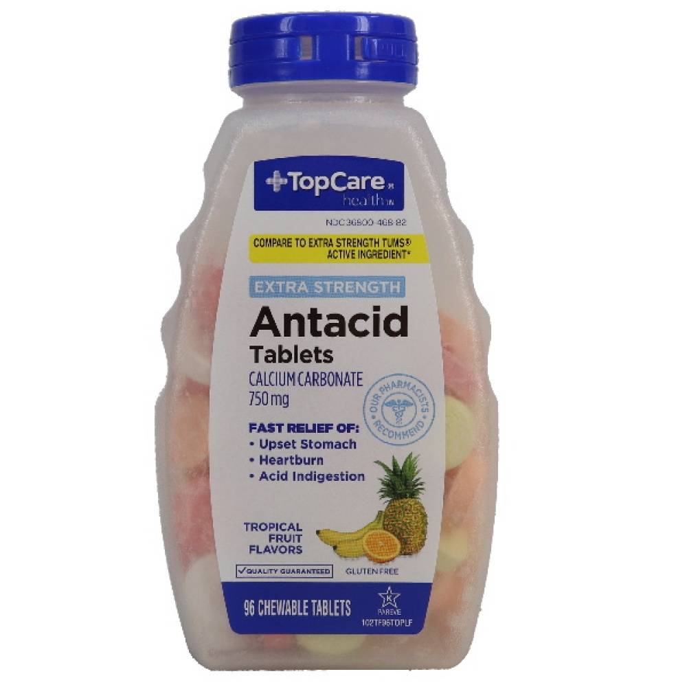 TopCare Tropical Fruit Flavor Antacid Tablets