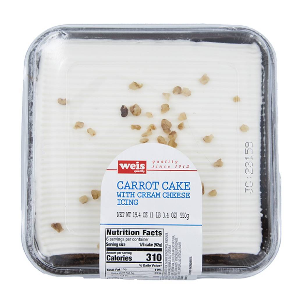 Weis Carrot Cake With Cream Cheese Icing (19.4 oz)