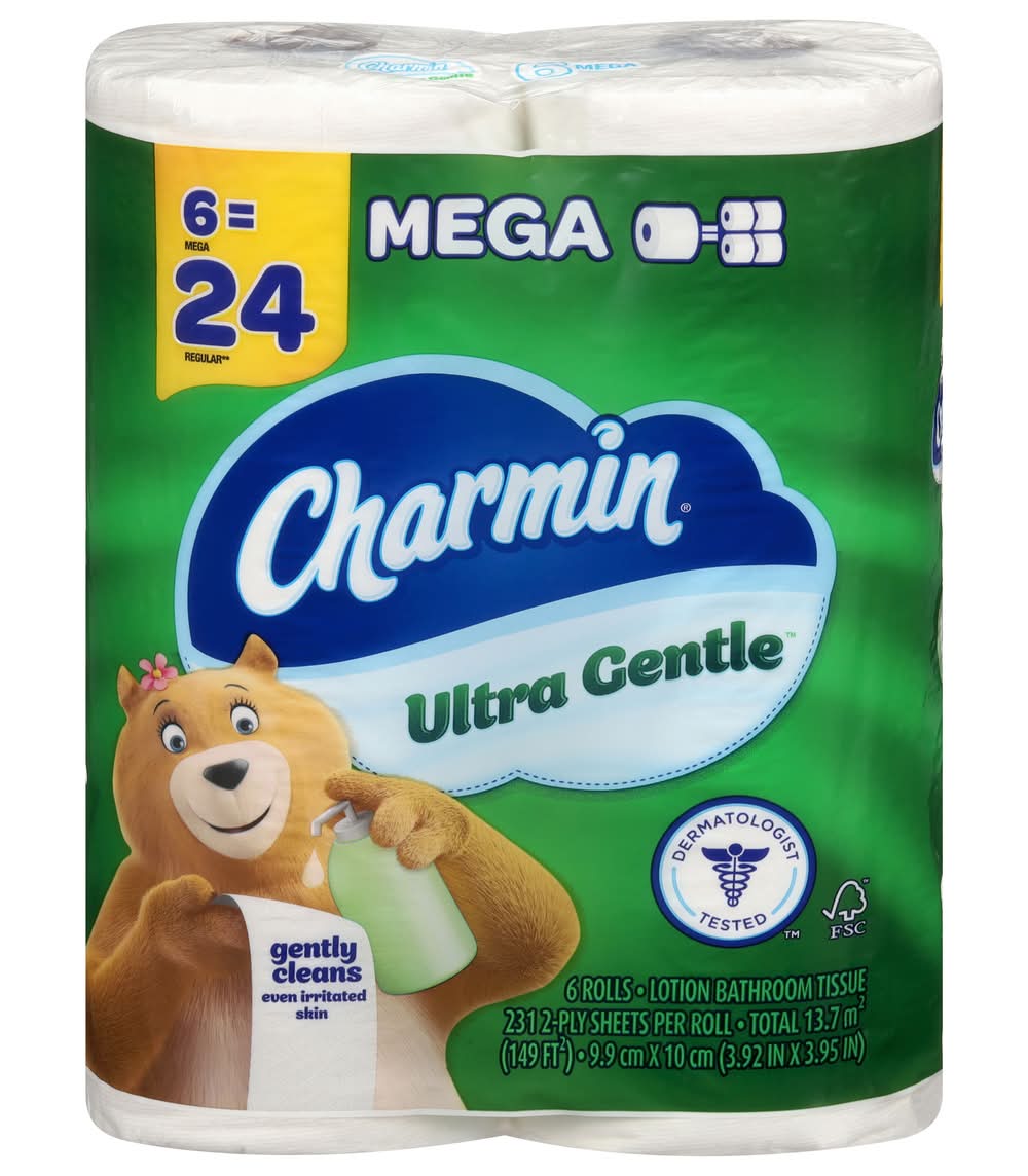 Charmin Ultra Gentle Lotion Bathroom Tissue, 3.92 in x 3.95 in (6 ct)