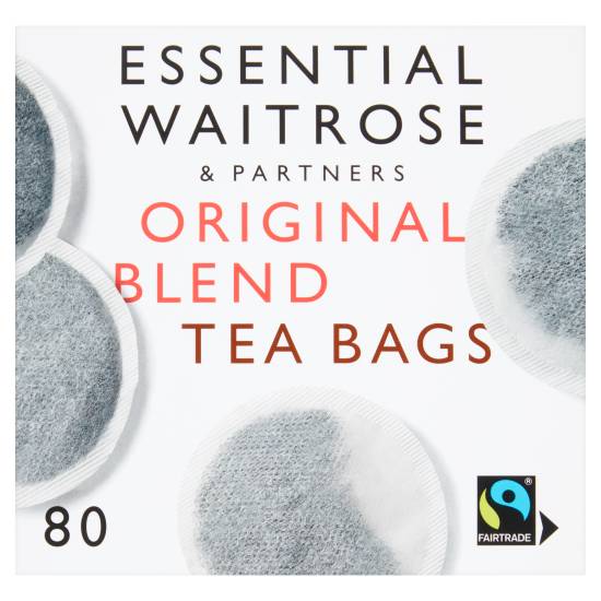 Essential Waitrose & Partners Fairtrade Original Blend Tea Bags (80 pack, 3.12 g)