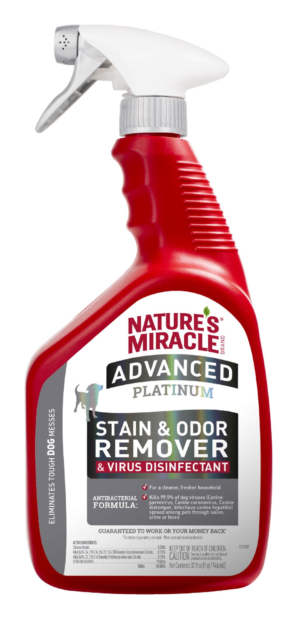 Nature's Miracle Advanced Platinum Stain & Odor Remover & Virus Disinfectant For Dogs (32 fl oz)