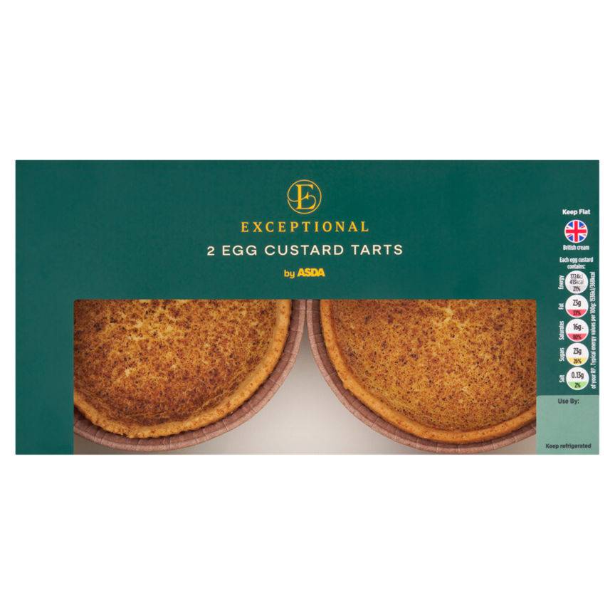 ASDA Vanilla, Exceptional Egg Custard Tarts (2 pack)