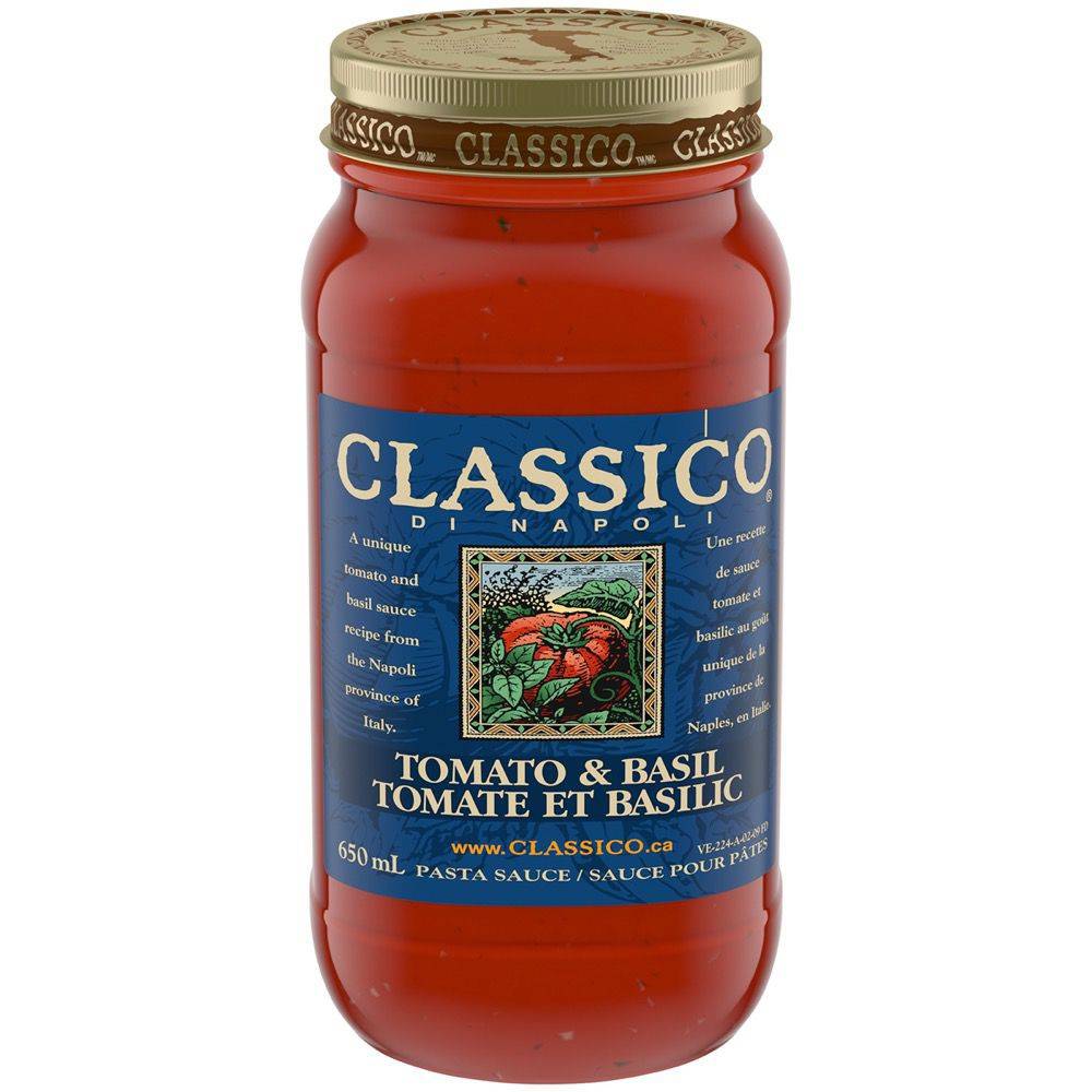 Classico sauce pour pâtes tomates et basilic classico (650 g) - tomato & basil pasta sauce (650 ml)