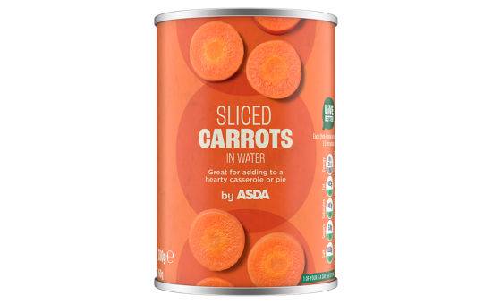 Asda Sliced Carrots in Water 160g