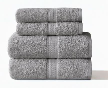 Mainstays 2 Hand & 2 Bath Towels Bundle Set, 16x26 in, Grey (4 ct)