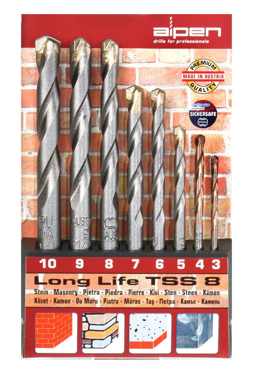 Alpen · Brocas para concreto tss8 (8 un)