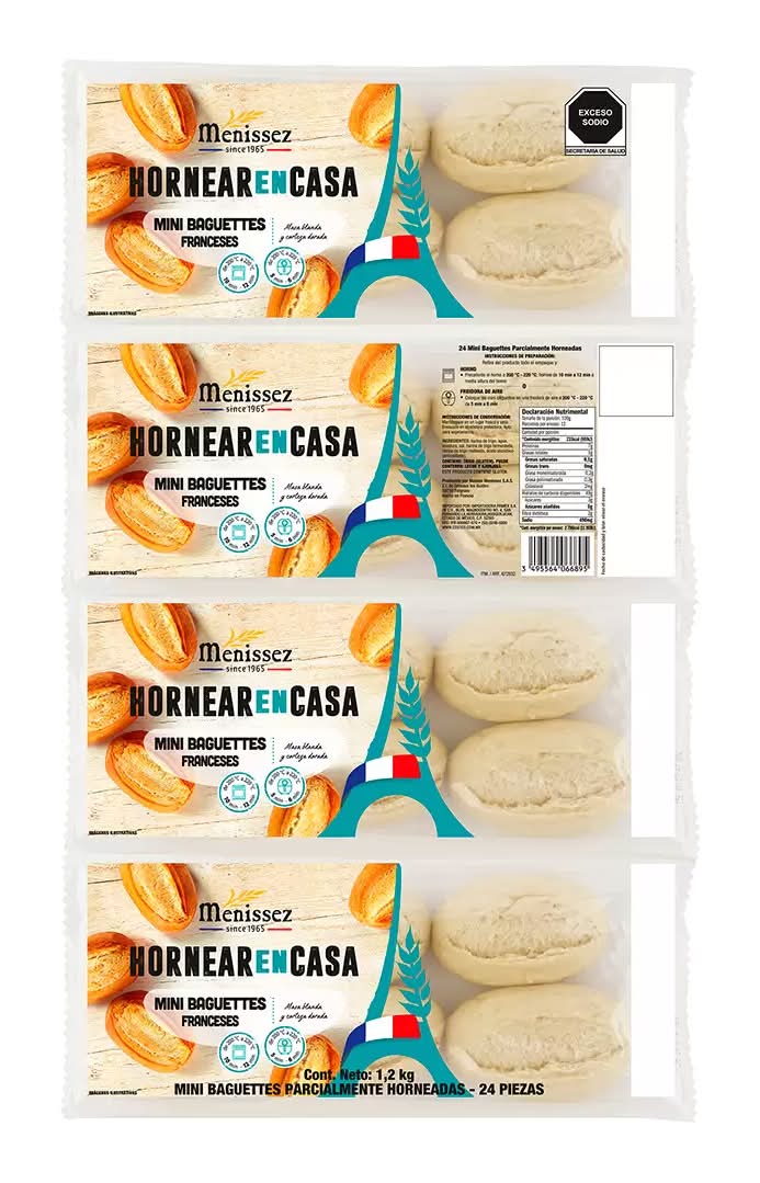 Menissez · Mini baguettes francesas para hornear (24 un)