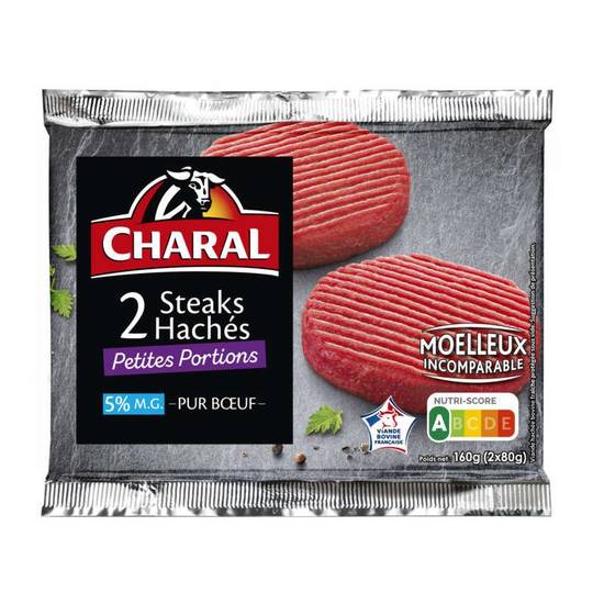 Charal Steaks Hachés 5% matière grasse 2x80g