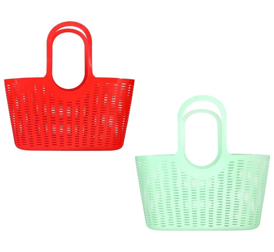 Plastic Tote Bag With Handle, Assorted Colors, 1-ct.
