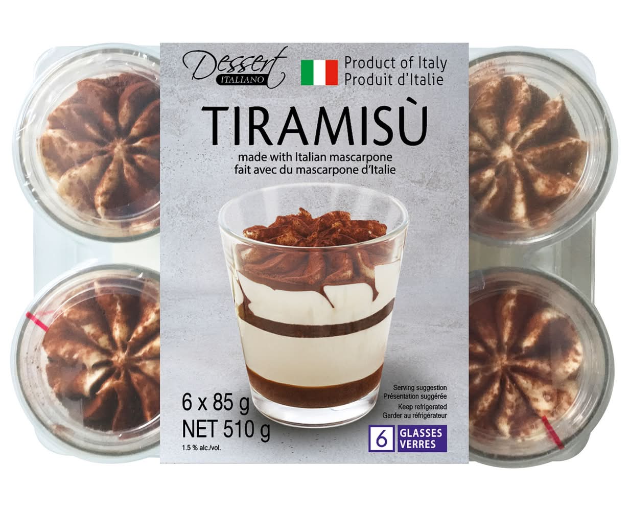 Dessert Italiano Tiramisu, 6 X 85 G / Dessert Italiano Tiramisu, 6 X 85 G