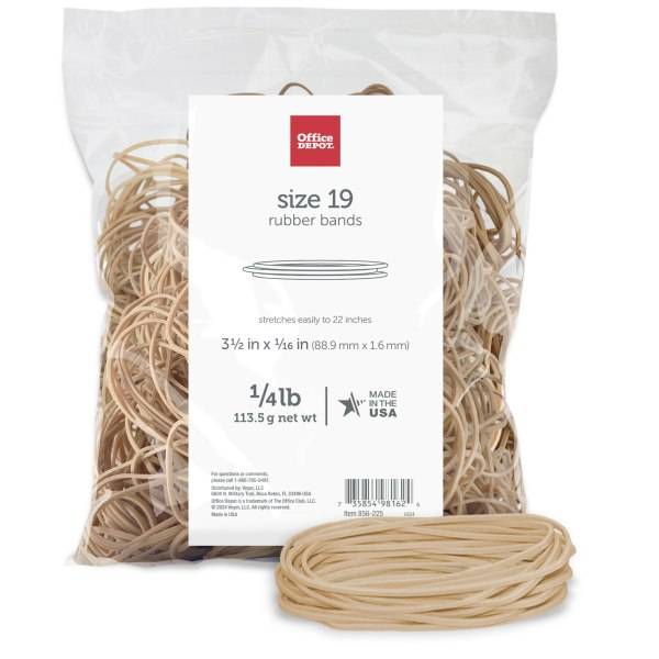 Office Depot 3 1/2"x1/16" Size 19 Rubber Bands (437 ct)