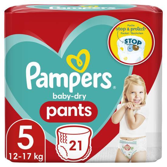 Pampers baby-dry pants couches-culottes taille 5, 24 couches, 12kg-17kg