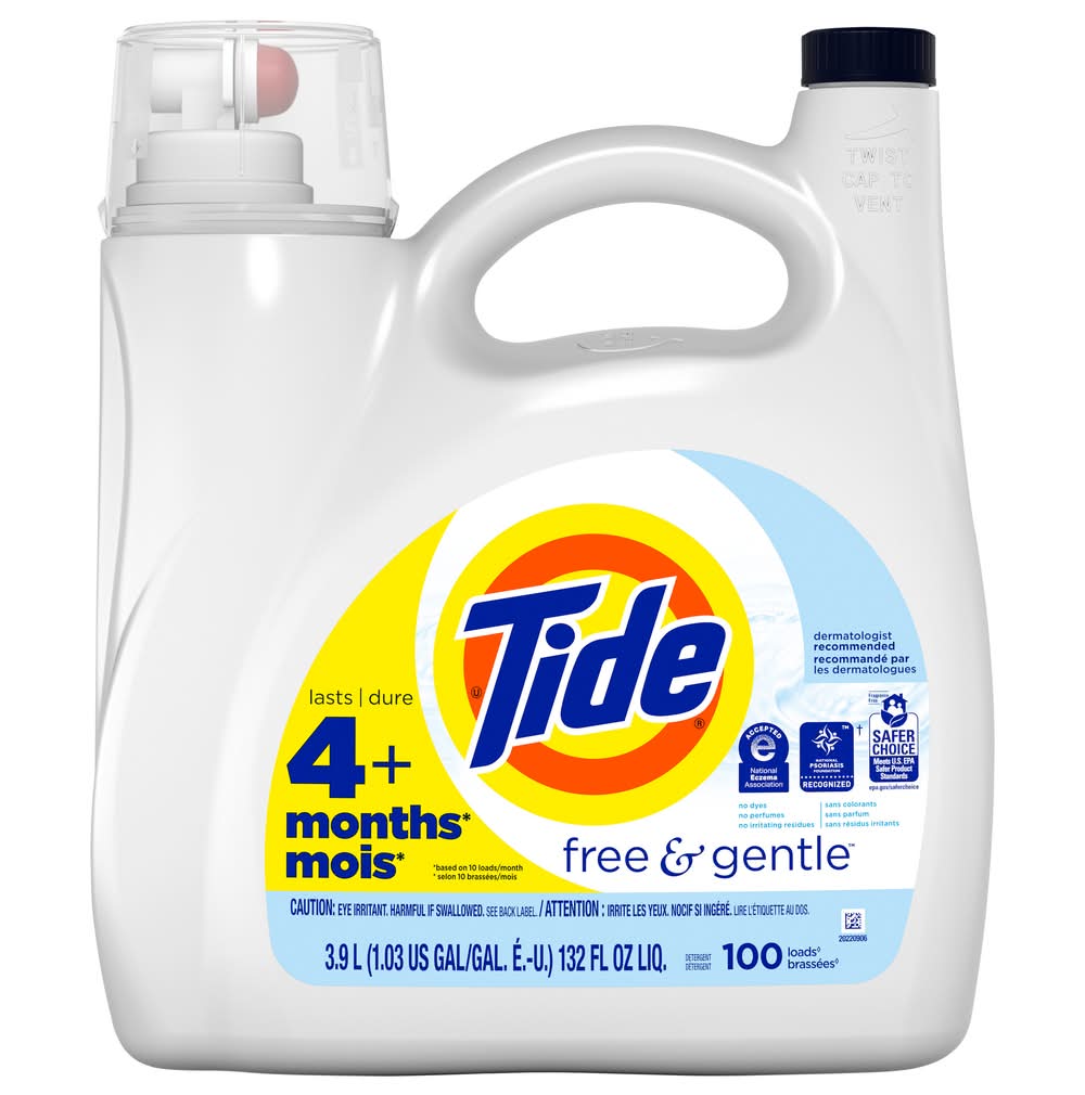 Tide Free & Gentle Liquid Laundry Detergent (132 fl oz)